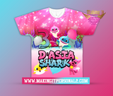 Baby Shark Inspired All over Design Birthday Shirt