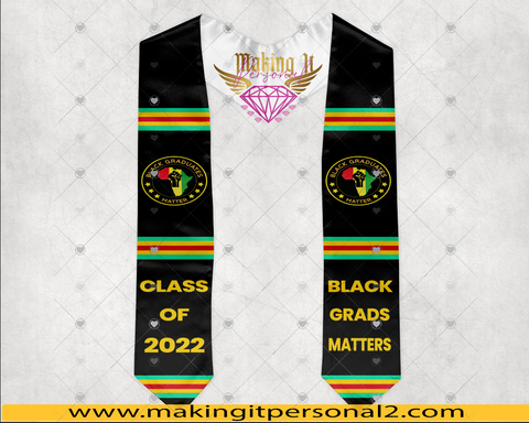 custom black grads matter stole