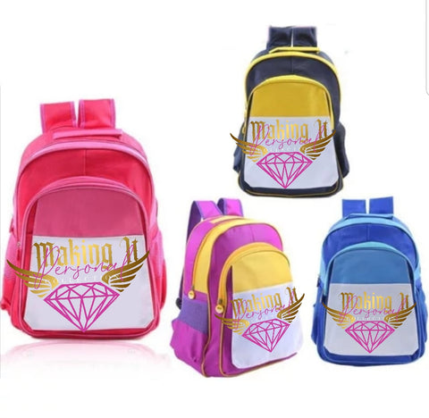 16.5 inch Colored School Book Bag