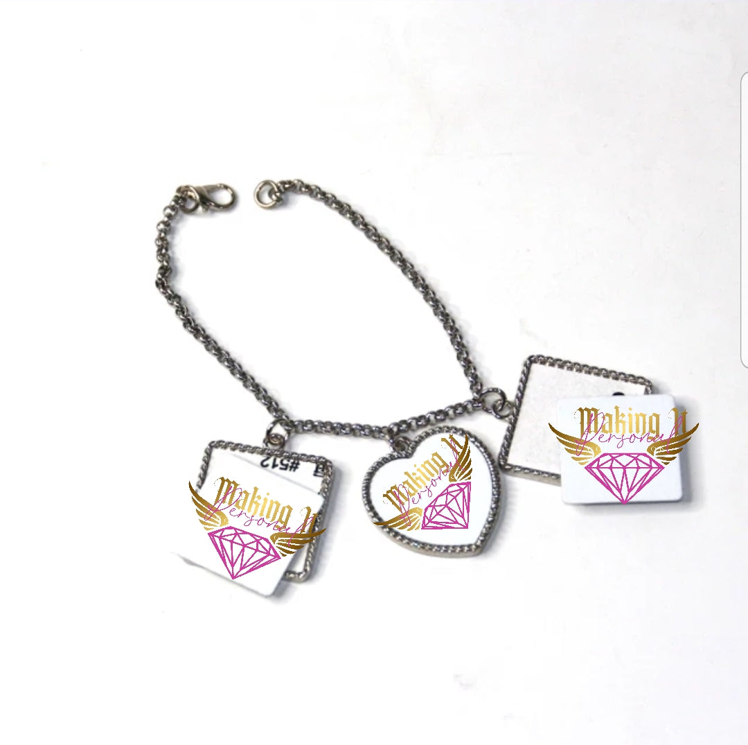 3 charm sublimation bracelet