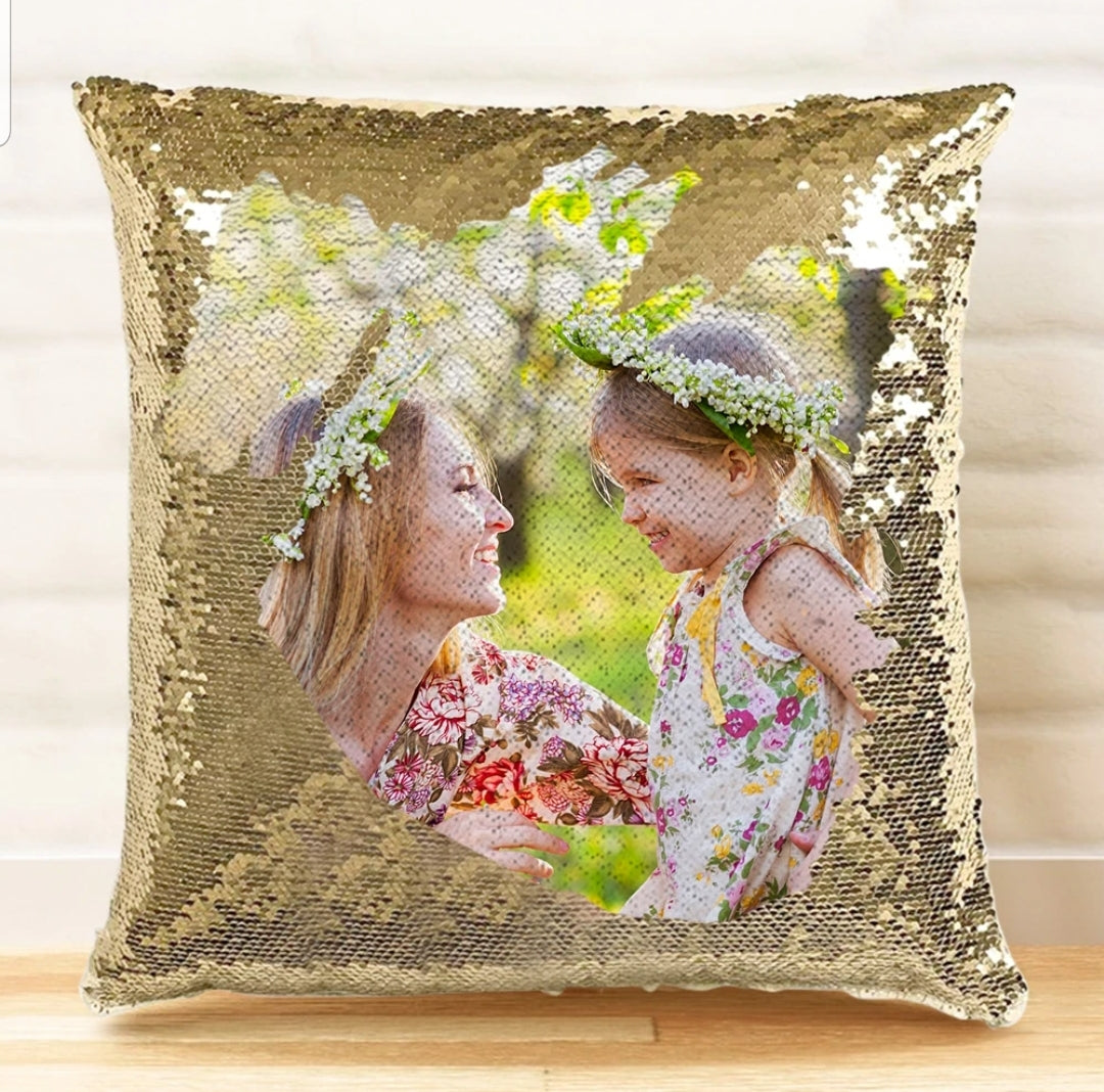 Custom sequin pillow