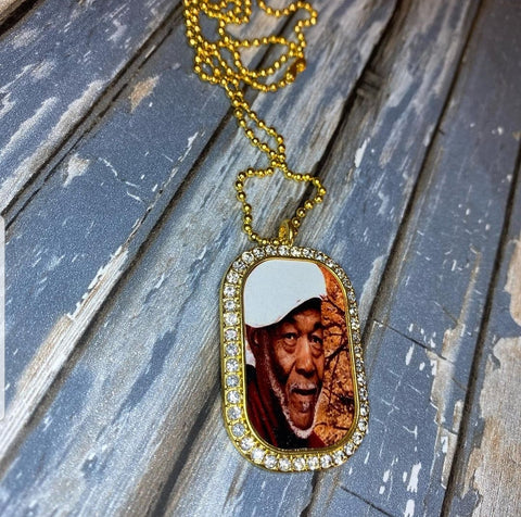 Custom Photo dog tag bling necklace