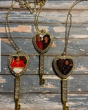 Custom Photo heart and key necklace