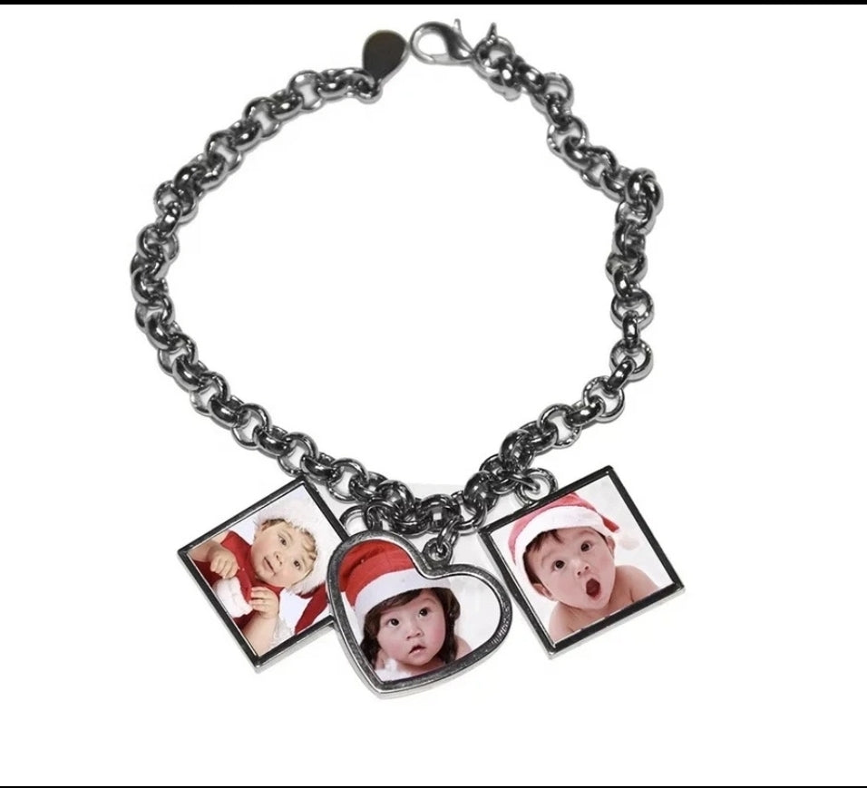 3 charm photo bracelet