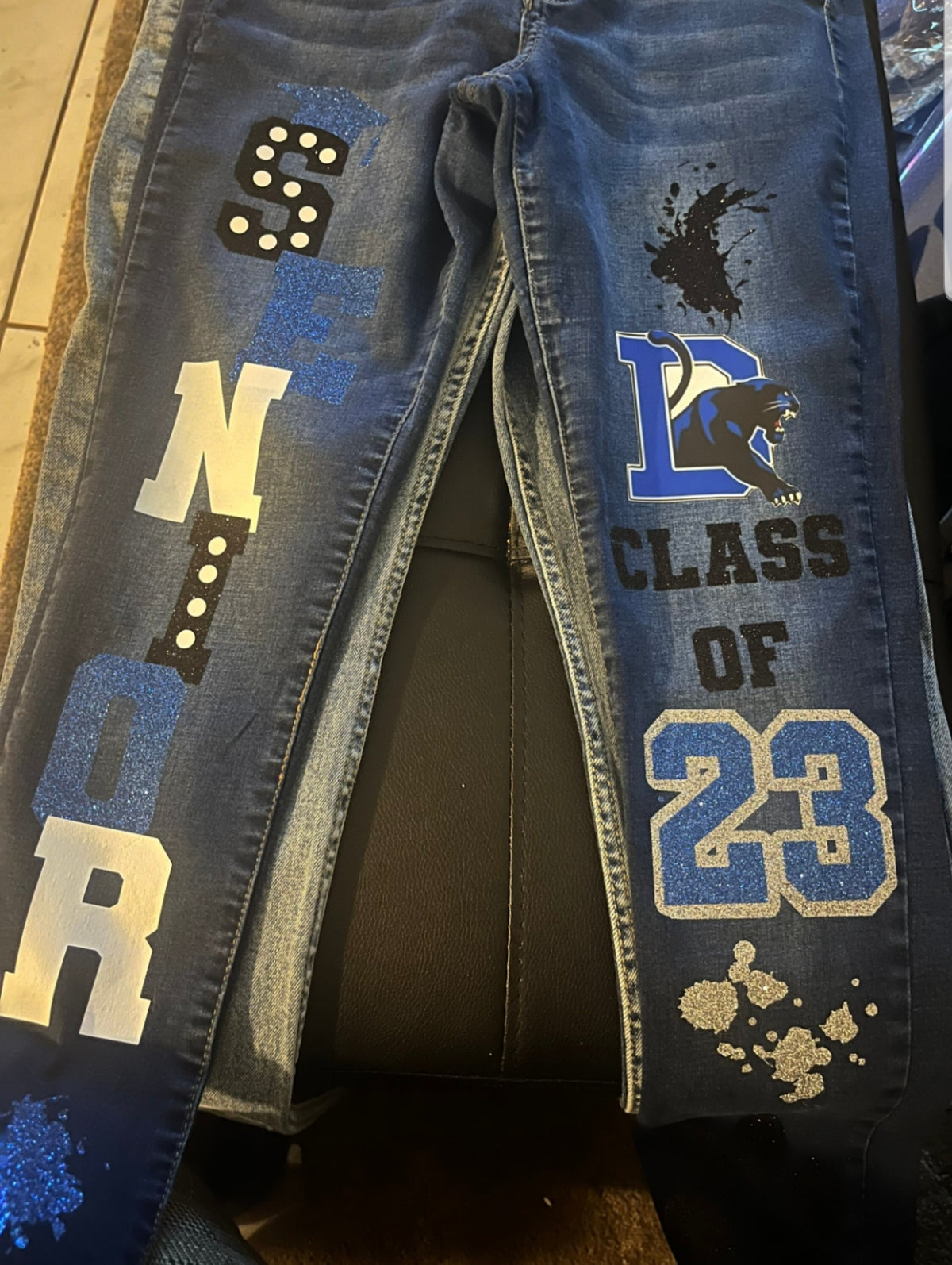 Senior Custom Jeans Senior Outfit Customized Grad Jeans Senior Szn 2023 Class of 2023