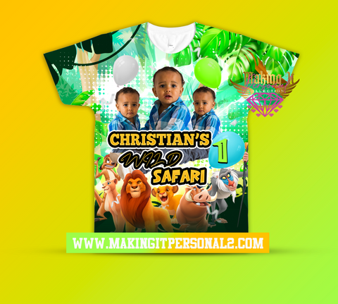 Wild Safari Inspired All over Design Birthday Shirt